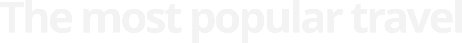 The most popular travel